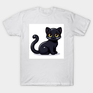 Kawaii Black Cat T-Shirt